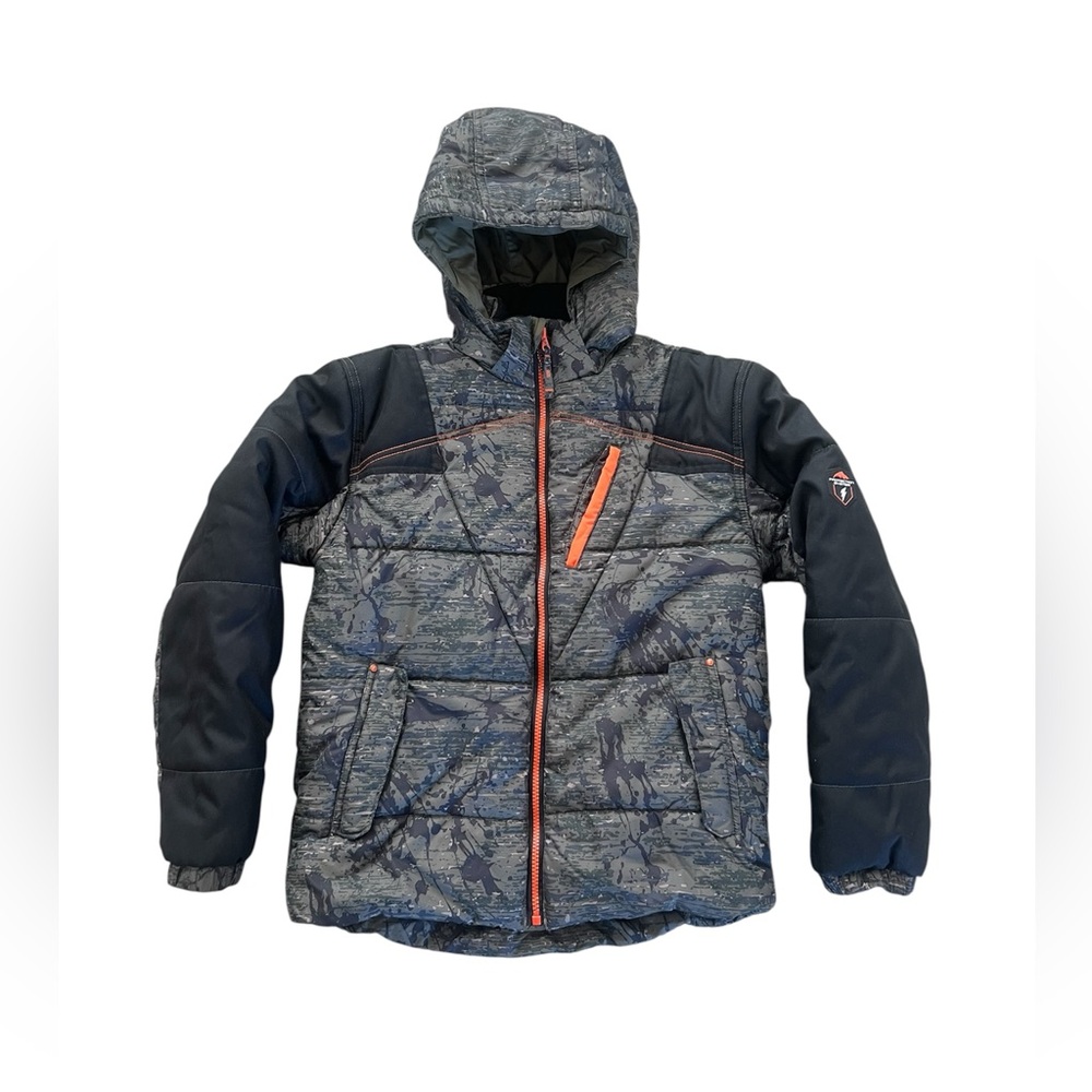 Protection System Boys Hooded Puffer Snow Skiing Jacket Camouflage